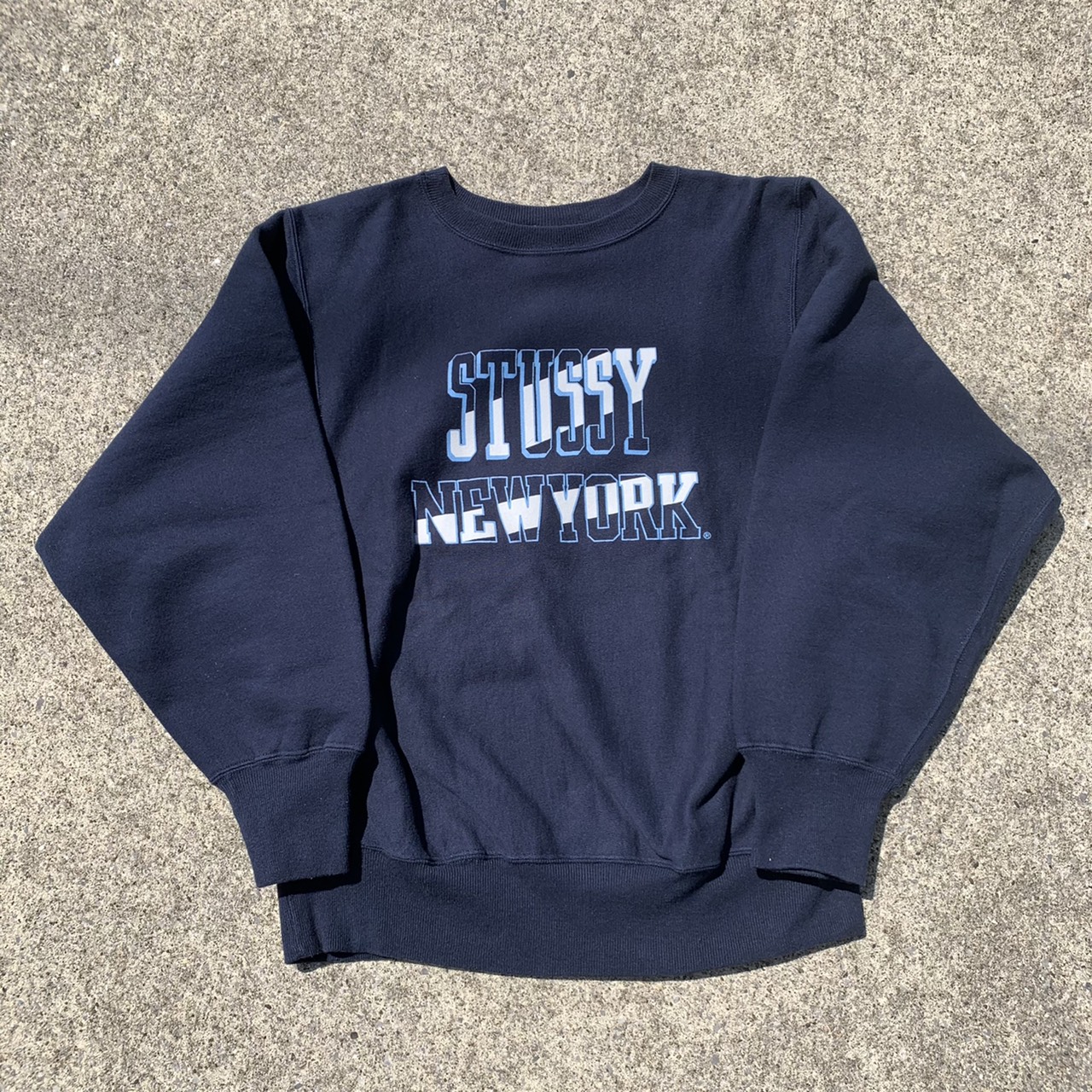 90s Stussy × Champion Crewneck Sweat - blue room