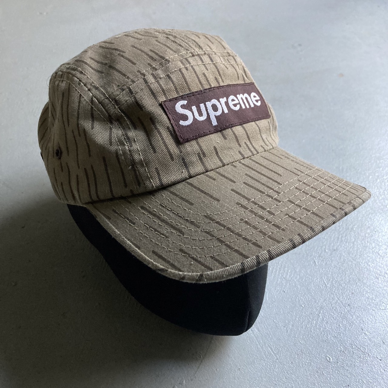 Old Supreme Rain Drop Camo Camp Cap   blue room