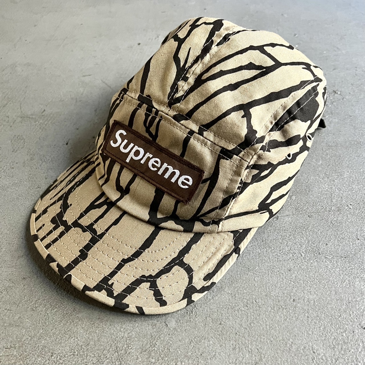 Old Supreme Trebark Camo Camp Cap - blue room