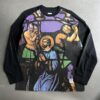 2007 Supreme Stained Glass Raglan Baseball Tee - blue room