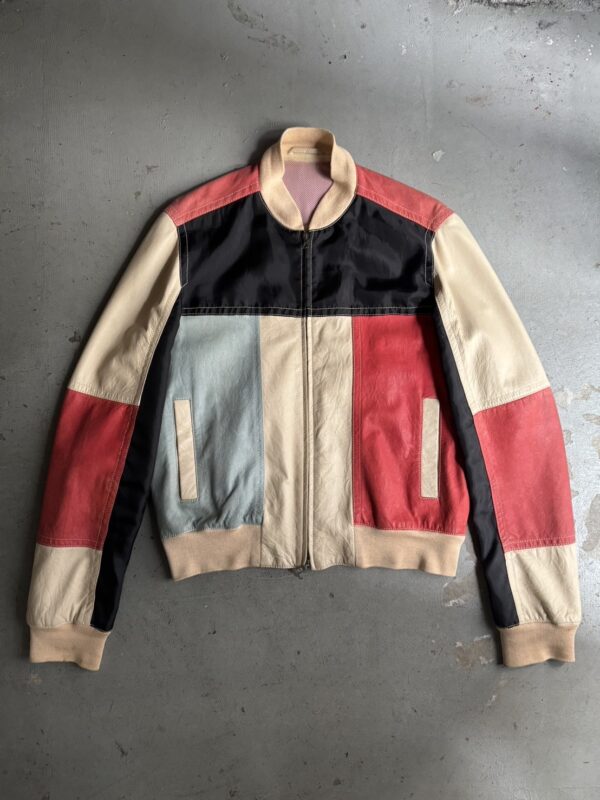 MADE IN ITALY Lether×Nylon blouson