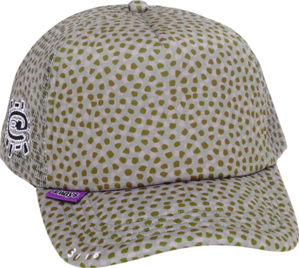 ALWAYS CORAL PATTERN TRUCKER CAP GREEN