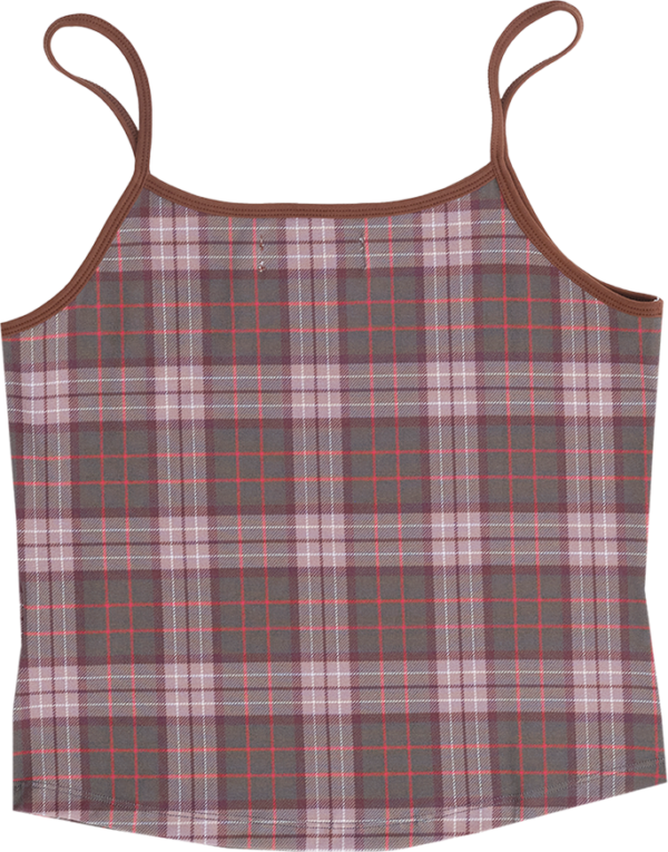 plaid he@rt logo cami top (brown) (Size M) - 画像 (2)