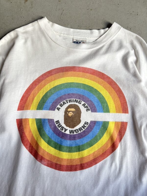 90s A BATHING APE Rainbow Tee - 画像 (2)