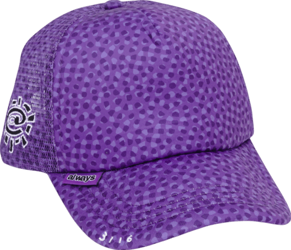ADWYSD CORAL PATTERN TRUCKER CAP PURPLE