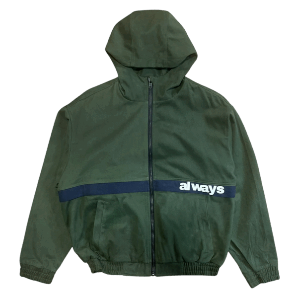 ADWYSD TWO TONE CANVAS BOMBER JACKET GREEN (Size L)