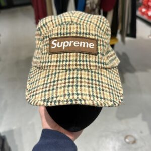 Old Supreme Plaid Camp Cap