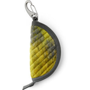 HALF MOON POUCH  NYLON CANVAS/WE FELT  STONE GREY/PEAR YELLOW