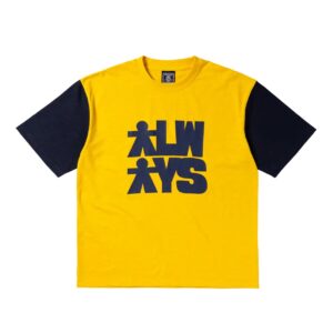 human tshirt - yellow/navy (Size M)