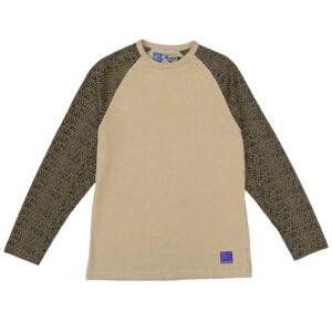 bubble wrap print raglan longsleeve shirt - brown (Size M)