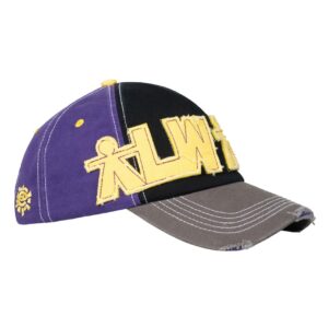 5 panel human logo cap purple/black/yellow