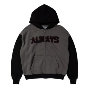 ADWYSD ALWAYS Human applique zip up hoodie Size L